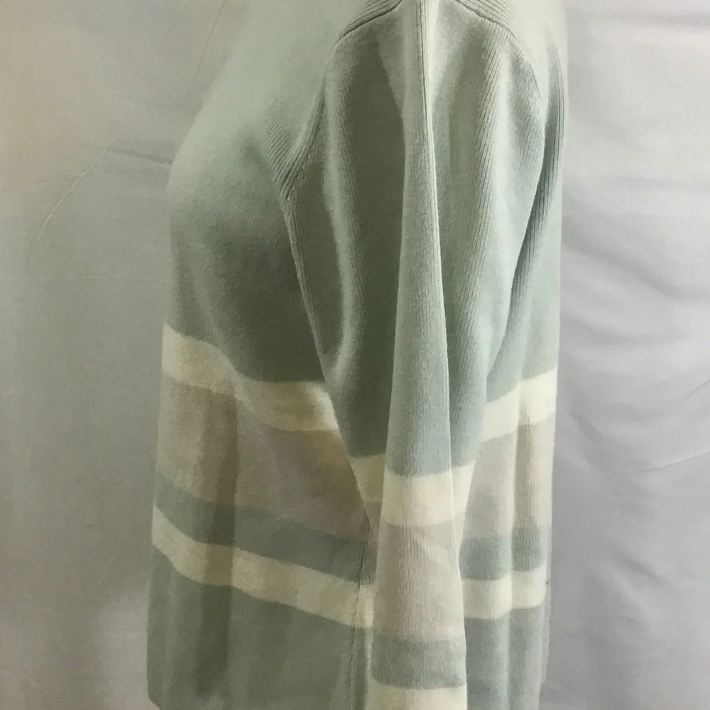 Van Heusen Mint Green & Ivory 3/4 Sleeve Sweater - Picture 3 of 4